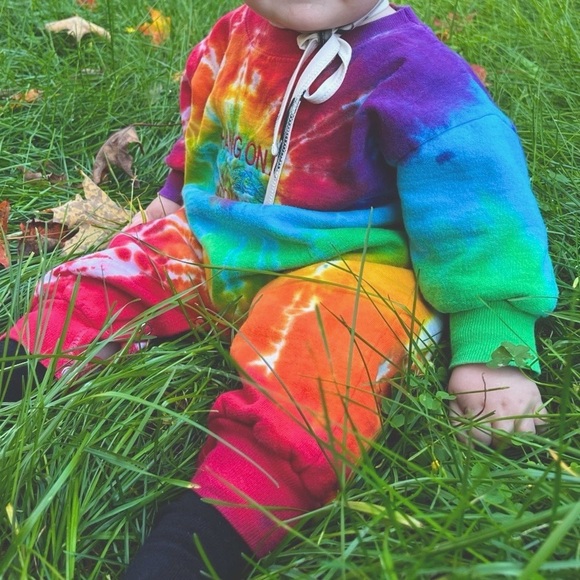 Tie Dye 12 Months baby vintage sweatshirt jumpsuit - Picture 2 of 6
